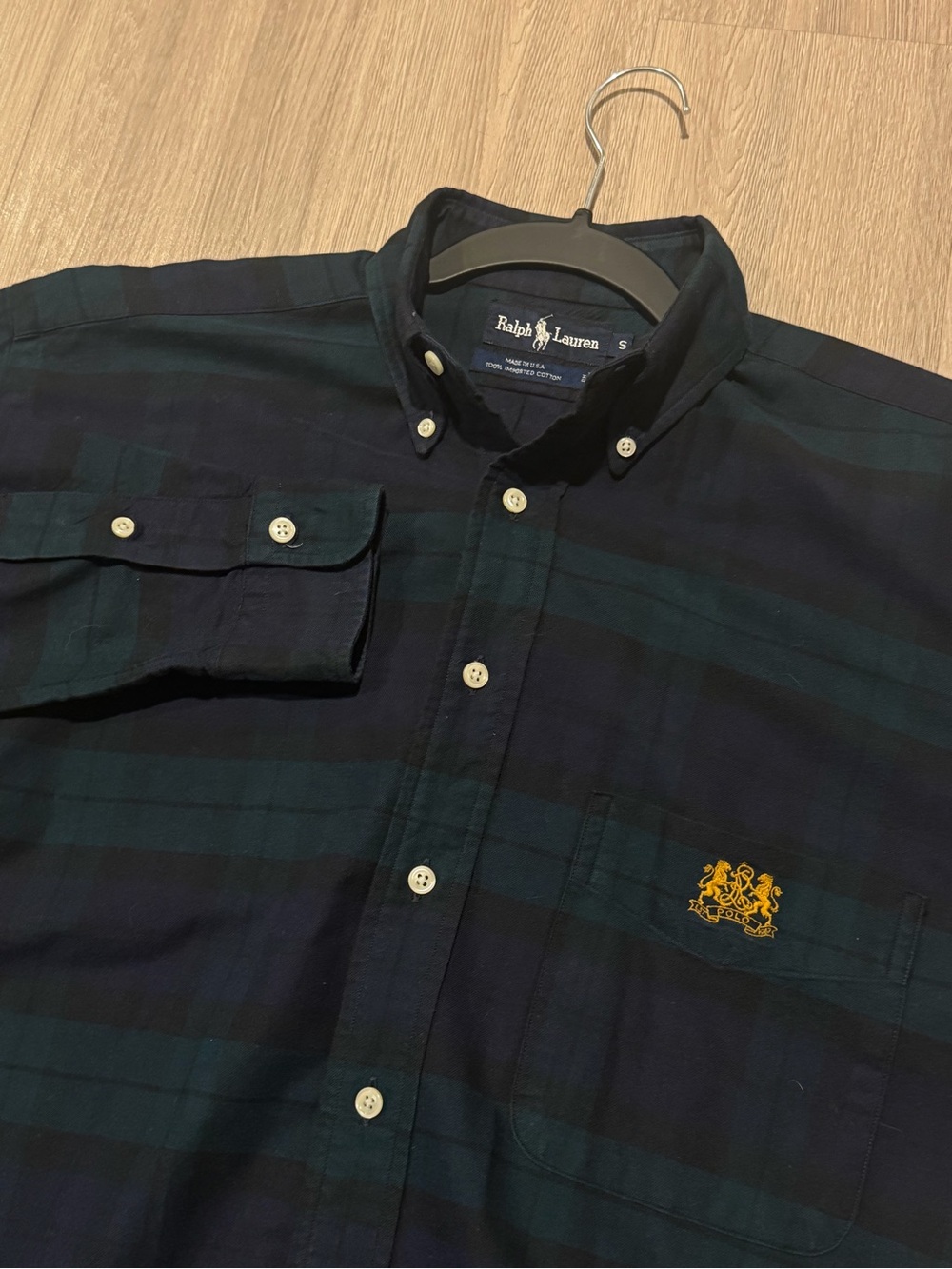 Vintage Polo Ralph Lauren Green Button Down Shirt Size S Made In USA 🇺🇸
